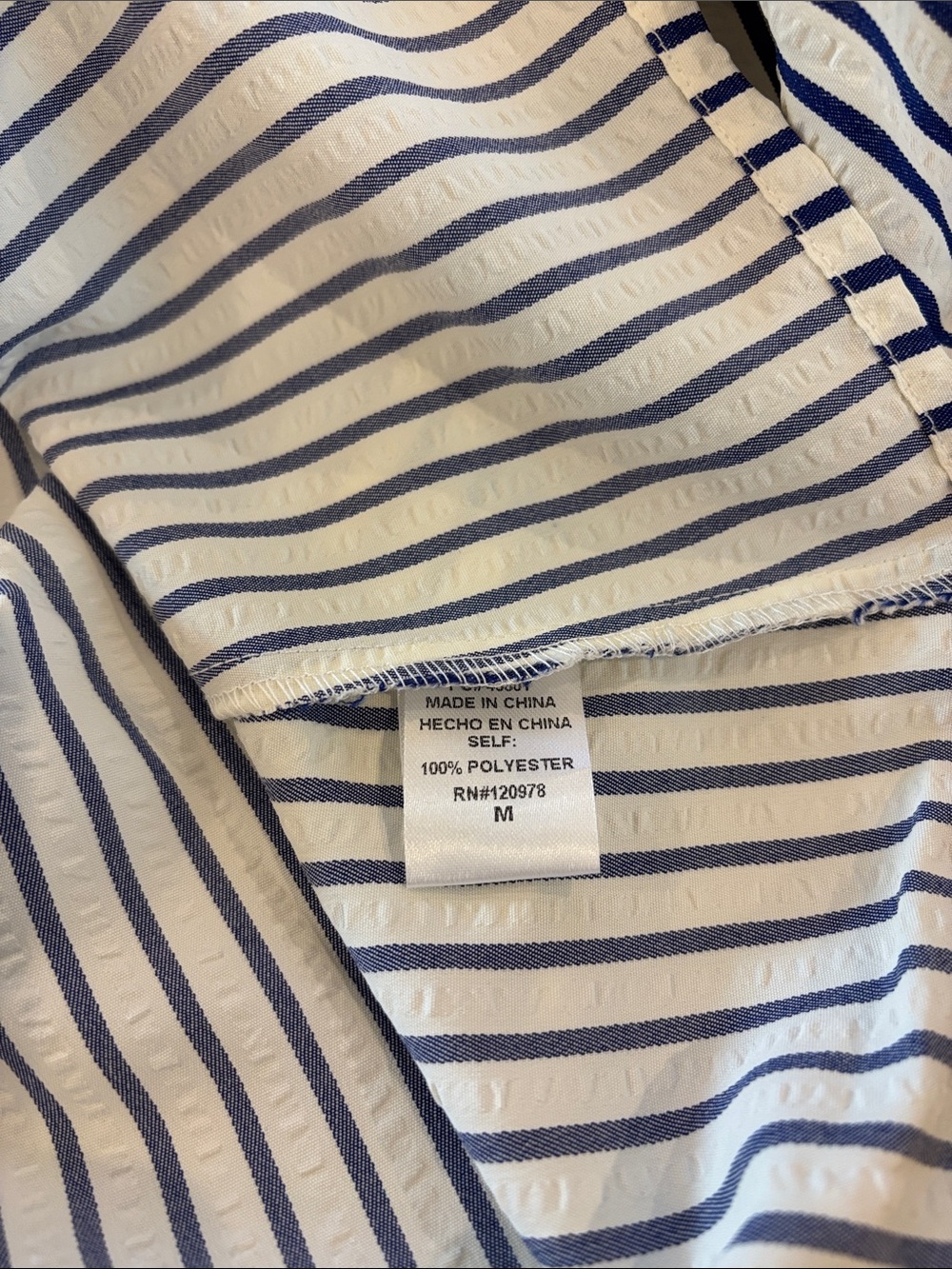 Entro Women’s Navy Striped Bow Tie L/S Blouse Medium NWT Preppy Nautical - Picture 7 of 8